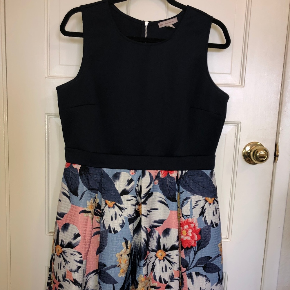 Navy Floral Dress